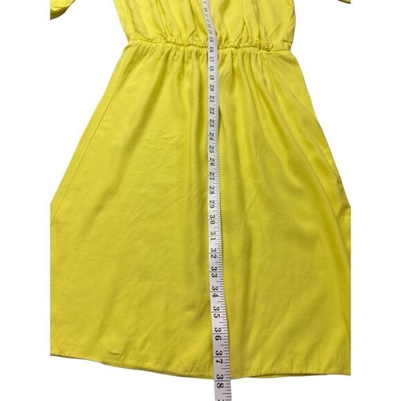 Ba&sh Heaven Off the Shoulder Knee Length 3/4 Sleeve Crepe Dress Yellow Sz 0- XS - Picture 7 of 12
